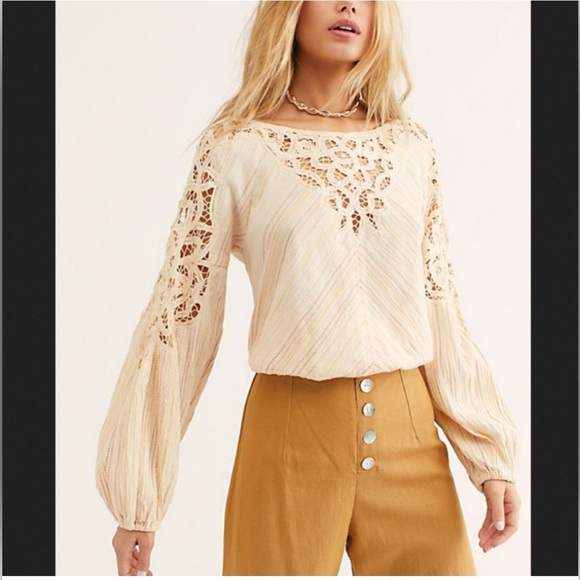Free People FLOATING MEMORIES Top Sz Small 100% cotton - Picture 1 of 10